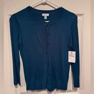 Susina Deep Teal Knit Cardigan